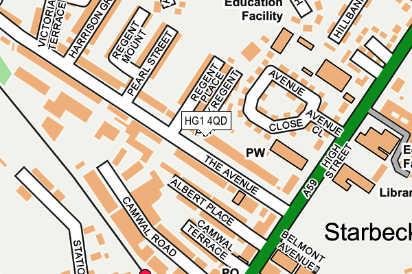 HG1 4QD map - OS OpenMap – Local (Ordnance Survey)