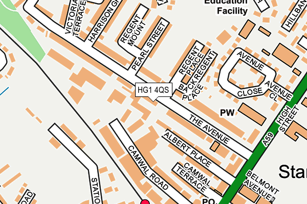 HG1 4QS map - OS OpenMap – Local (Ordnance Survey)