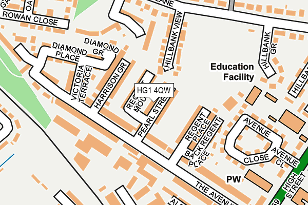 HG1 4QW map - OS OpenMap – Local (Ordnance Survey)