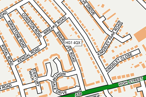 HG1 4QX map - OS OpenMap – Local (Ordnance Survey)