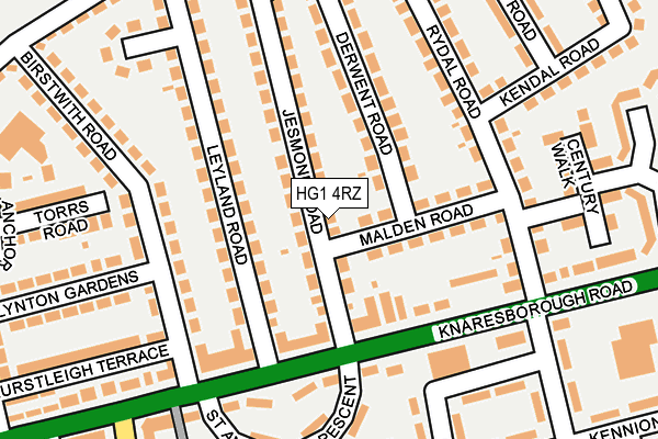 HG1 4RZ map - OS OpenMap – Local (Ordnance Survey)