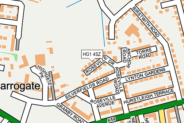 HG1 4SZ map - OS OpenMap – Local (Ordnance Survey)