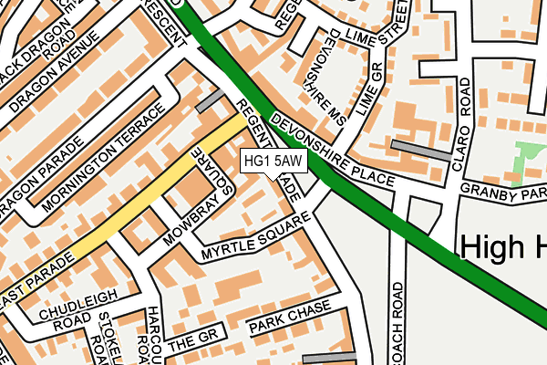 HG1 5AW map - OS OpenMap – Local (Ordnance Survey)