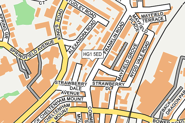 Map of MAYFIELD FRANKLIN HARROGATE LTD at local scale