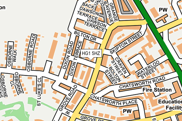 HG1 5HZ map - OS OpenMap – Local (Ordnance Survey)