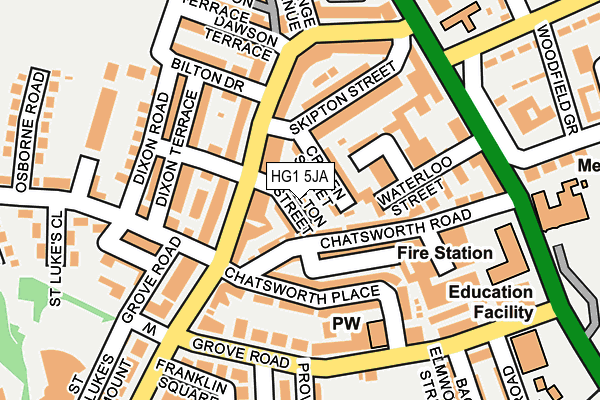 HG1 5JA map - OS OpenMap – Local (Ordnance Survey)