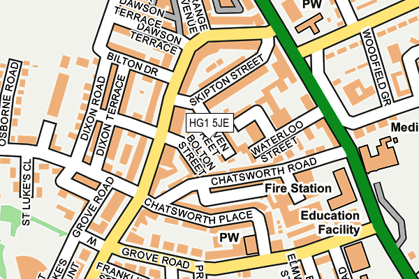 HG1 5JE map - OS OpenMap – Local (Ordnance Survey)