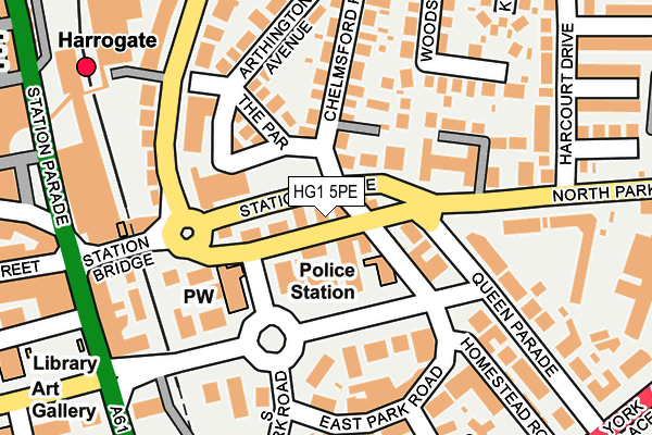 HG1 5PE map - OS OpenMap – Local (Ordnance Survey)