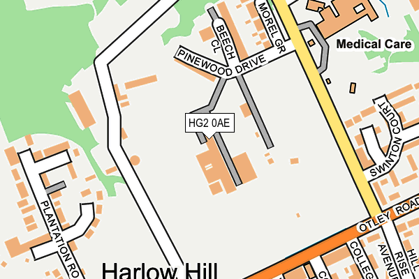 HG2 0AE map - OS OpenMap – Local (Ordnance Survey)