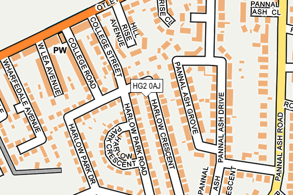 HG2 0AJ map - OS OpenMap – Local (Ordnance Survey)