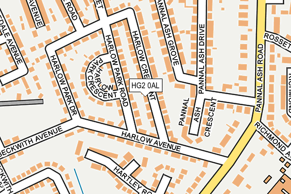 HG2 0AL map - OS OpenMap – Local (Ordnance Survey)