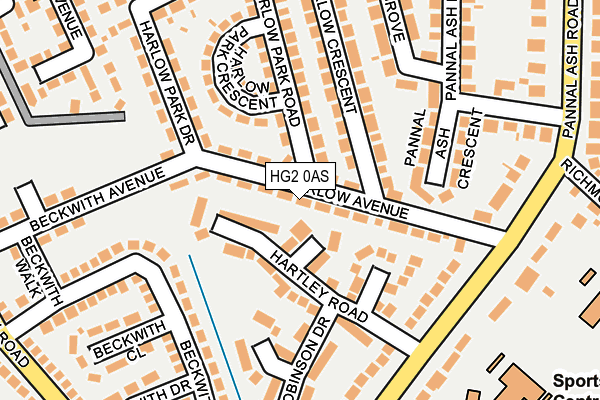 HG2 0AS map - OS OpenMap – Local (Ordnance Survey)