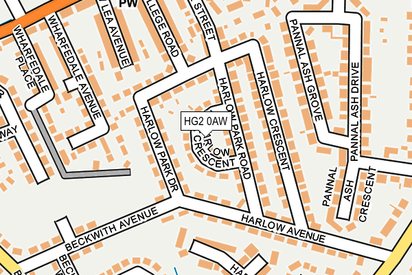 HG2 0AW map - OS OpenMap – Local (Ordnance Survey)