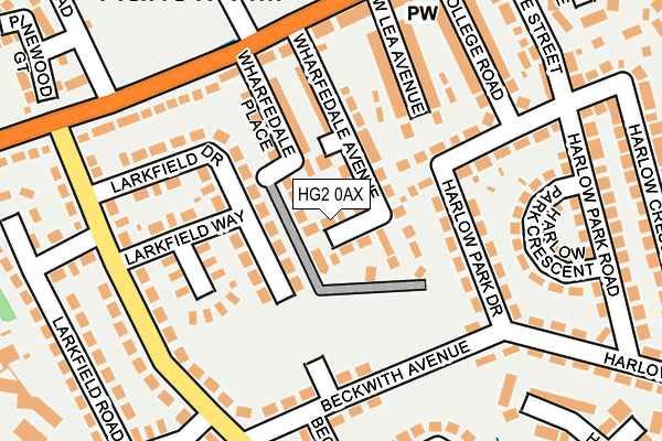 HG2 0AX map - OS OpenMap – Local (Ordnance Survey)