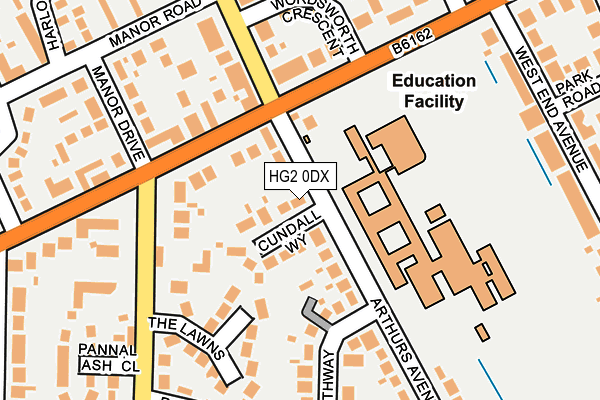 HG2 0DX map - OS OpenMap – Local (Ordnance Survey)