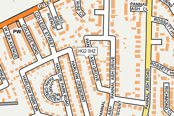 HG2 0HZ map - OS OpenMap – Local (Ordnance Survey)