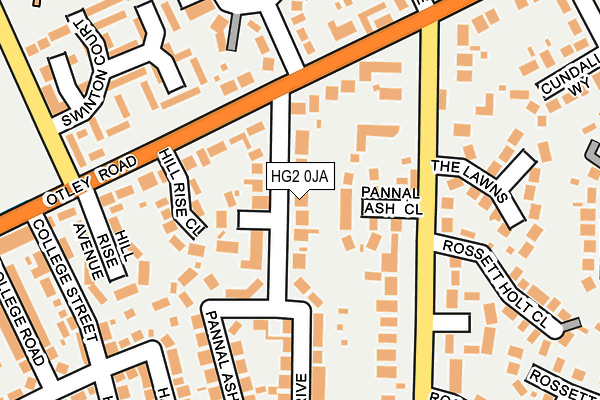 HG2 0JA map - OS OpenMap – Local (Ordnance Survey)