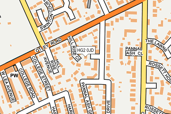 HG2 0JD map - OS OpenMap – Local (Ordnance Survey)