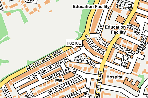 HG2 0JE map - OS OpenMap – Local (Ordnance Survey)