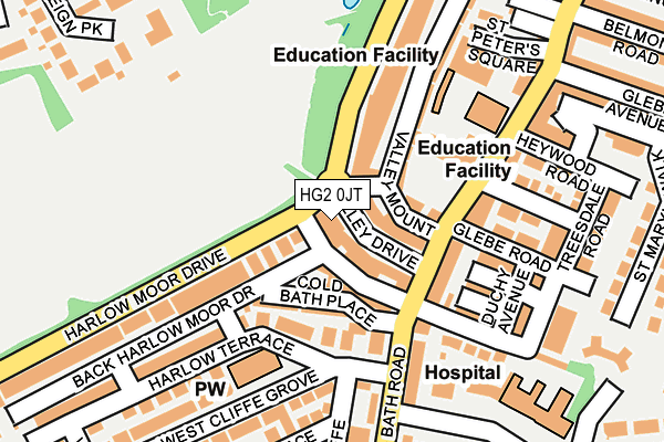 HG2 0JT map - OS OpenMap – Local (Ordnance Survey)