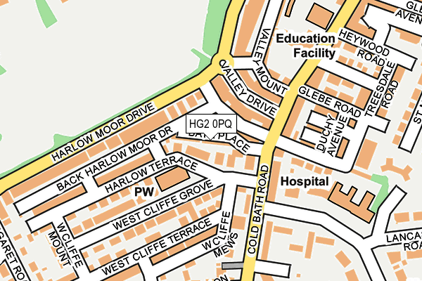 HG2 0PQ map - OS OpenMap – Local (Ordnance Survey)