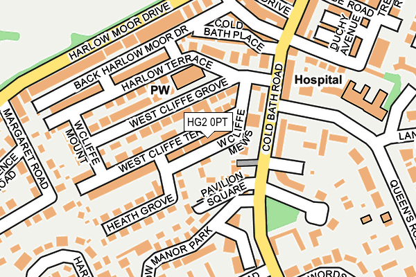 HG2 0PT map - OS OpenMap – Local (Ordnance Survey)