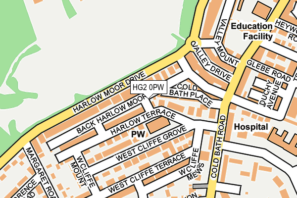 HG2 0PW map - OS OpenMap – Local (Ordnance Survey)