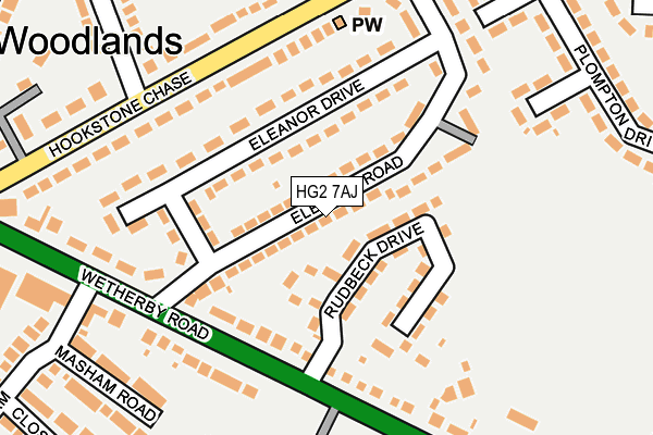 HG2 7AJ map - OS OpenMap – Local (Ordnance Survey)