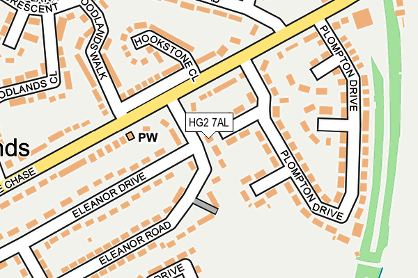 HG2 7AL map - OS OpenMap – Local (Ordnance Survey)