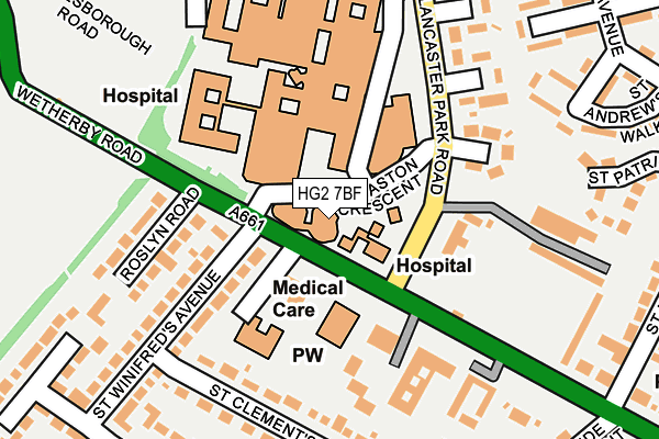 HG2 7BF map - OS OpenMap – Local (Ordnance Survey)