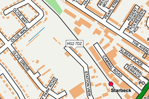 HG2 7DZ map - OS OpenMap – Local (Ordnance Survey)