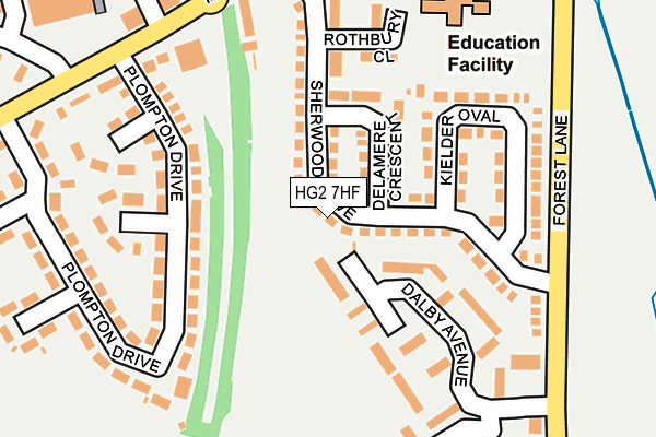 HG2 7HF map - OS OpenMap – Local (Ordnance Survey)