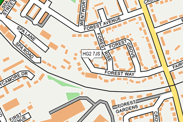 HG2 7JS map - OS OpenMap – Local (Ordnance Survey)