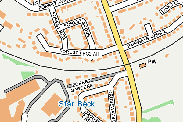 HG2 7JT map - OS OpenMap – Local (Ordnance Survey)