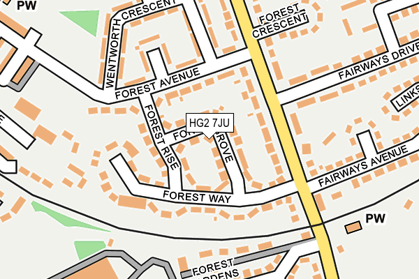 HG2 7JU map - OS OpenMap – Local (Ordnance Survey)