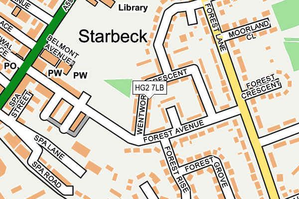 HG2 7LB map - OS OpenMap – Local (Ordnance Survey)