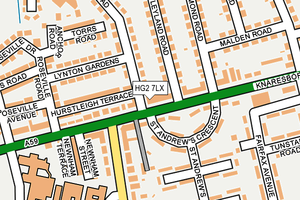 HG2 7LX map - OS OpenMap – Local (Ordnance Survey)