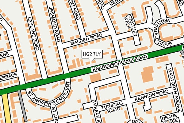 HG2 7LY map - OS OpenMap – Local (Ordnance Survey)