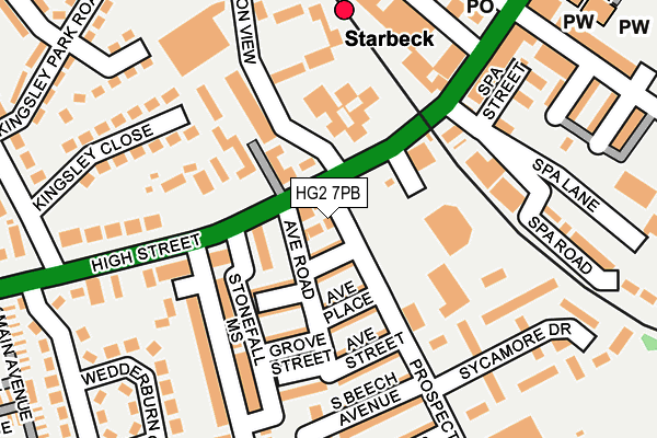 HG2 7PB map - OS OpenMap – Local (Ordnance Survey)