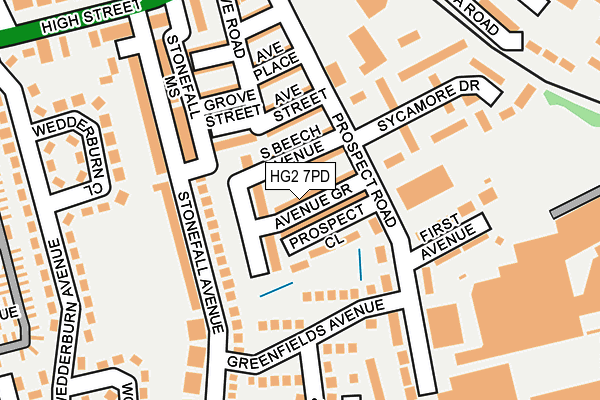 HG2 7PD map - OS OpenMap – Local (Ordnance Survey)