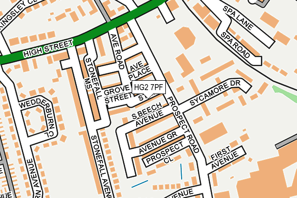 HG2 7PF map - OS OpenMap – Local (Ordnance Survey)