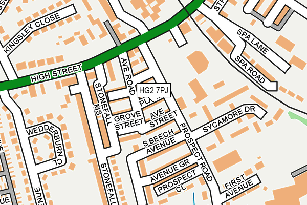 HG2 7PJ map - OS OpenMap – Local (Ordnance Survey)