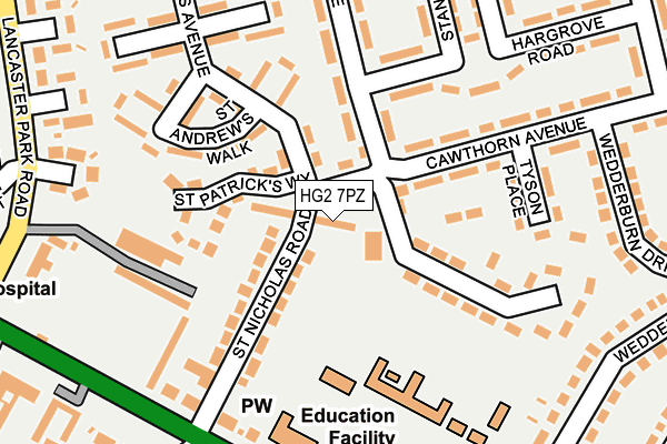 HG2 7PZ map - OS OpenMap – Local (Ordnance Survey)