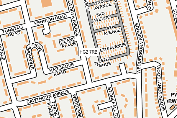 HG2 7RB map - OS OpenMap – Local (Ordnance Survey)