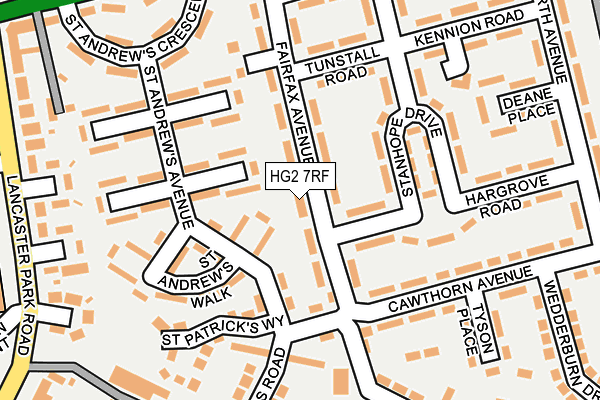 HG2 7RF map - OS OpenMap – Local (Ordnance Survey)