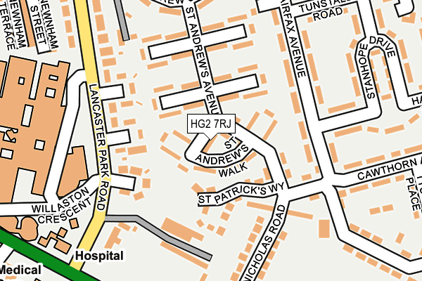 HG2 7RJ map - OS OpenMap – Local (Ordnance Survey)