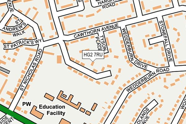 HG2 7RU map - OS OpenMap – Local (Ordnance Survey)