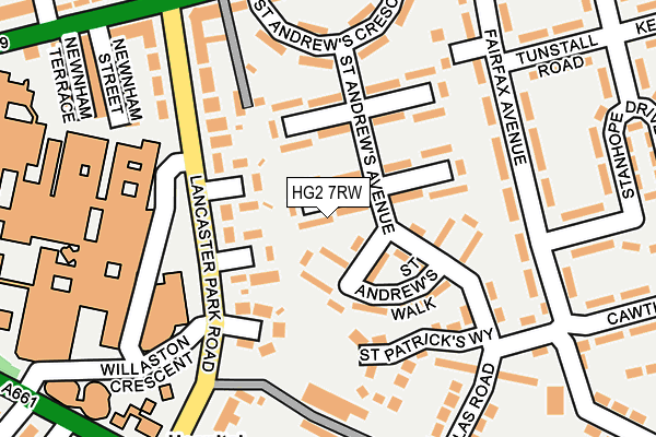 HG2 7RW map - OS OpenMap – Local (Ordnance Survey)