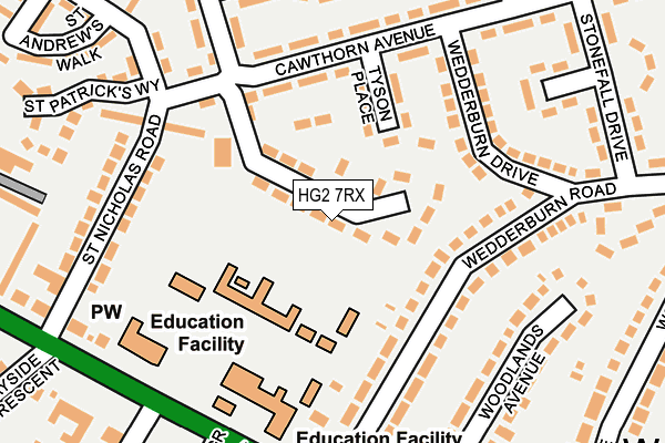 HG2 7RX map - OS OpenMap – Local (Ordnance Survey)