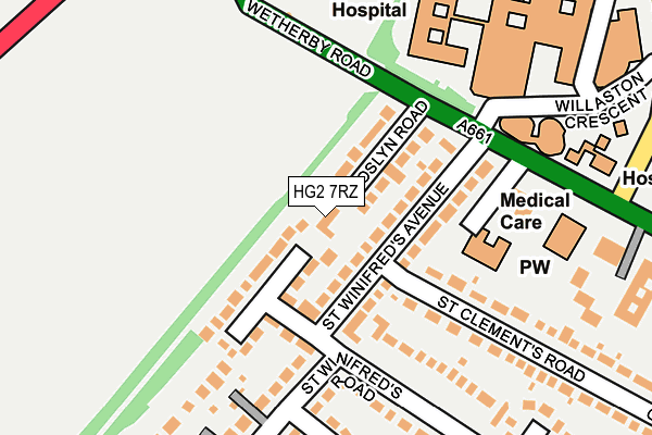 HG2 7RZ map - OS OpenMap – Local (Ordnance Survey)
